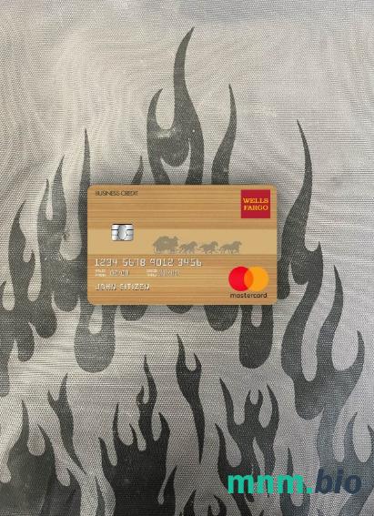 USA Wells Fargo bank mastercard brown wygląd fotograficzny skan PSD + zdjęcie